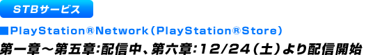 STBサービス PlayStation®Network（PlayStation®Store